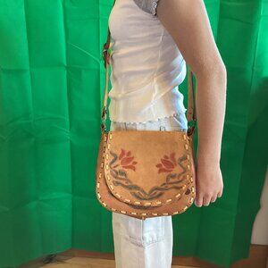 Leather floral purse